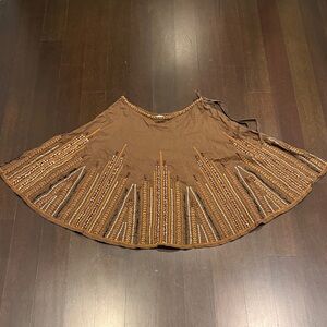 Vince Brown A-Line Skirt with Embroidery & Beading
Vintage Boho Chic
Size M